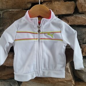 Puma White and Pink Baby Jacket